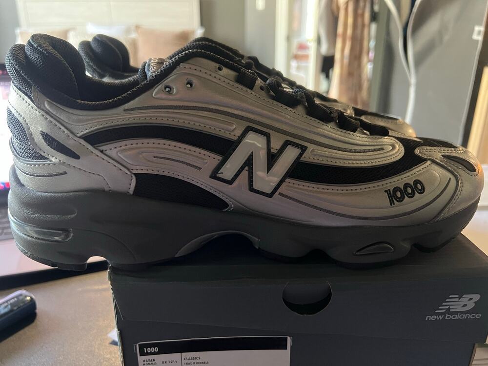 New Balance 1000 Black Sulver Gray Sz 13.